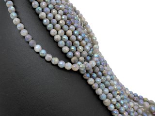 Funkelnde, facettierte, durchbohrte Labradoritperlen