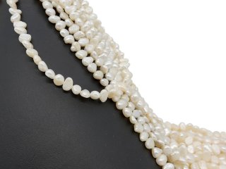 Buttonförmige, ovale, barocke, weiße, lose Zuchtperlen mit Bohrung