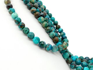 Durchbohrte Chrysokollkugeln in Blau und Grün