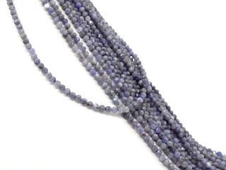 Kleine, facettierte Tansanitperlen in Blau