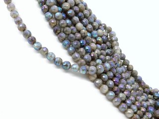 Funkelnde, facettierte, durchbohrte Labradoritperlen