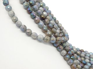 Perles de labradorite étincelantes, facettées et percées