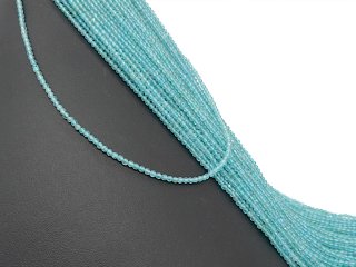 Sparkling, pierced, blue apatite beads