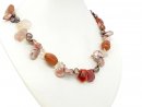 Necklace made of carnelian, citrine, calcite and pearls