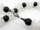 Necklace – onyx, rock crystal and silver, length 49...