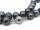 Necklace – anthracite pearls, individually knotted, 925 sterling silver /R306