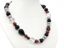 A necklace made of gemstones and pearls