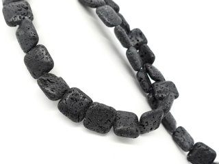 Coussins de lave noirs ajourés pour bijoux