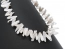 Perles Biwa plates, blanches et percées