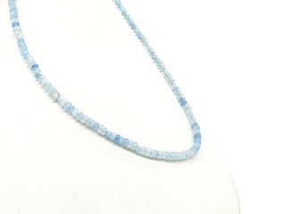 Faceted blue aquamarine rondelle