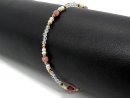 Edelsteinarmband aus Turmalin, Topas, Perlen und Hämatit