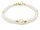 Armband - Perlen in weiß und goldene Hämatite /R040