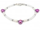 Armband - Mondstein, Zuchtperlen und Hämatit /R045