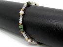 Edelsteinarmband aus Rubin-Zoisit, Topas, Perlen und...