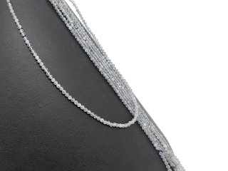 Sparkling, faceted, pierced labradorite beads