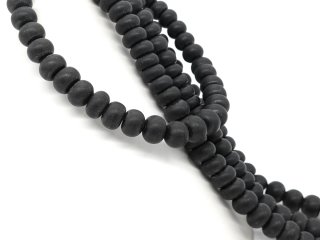Schwarze, durchbohrte Onyxrondelle