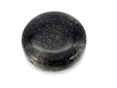 Agate - disque 36 mm gris noir, motif en filet /R086