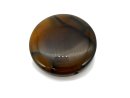 Agate - disque 40 mm vert et brun, motif en filet /R331