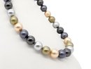 Cordon - Perles de coquillage, boules 14 mm multicolores,...