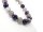 Funkelnder Achat Edelsteinstrang in Violett und Grau