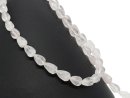 Pierced, facetted rose quartz teardrops