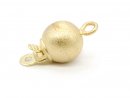 Ball clasp - 585 gold, 6 mm, frosted /0061