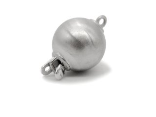 Ball clasp 585/- white gold - 10 mm frosted /0036