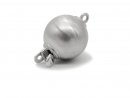 Ball clasp 585/- white gold - 10 mm frosted /0036