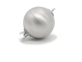 Ball clasp - 585 white gold, 14 mm, frosted /0134