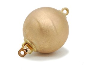 Ball clasp - 585 gold, 14 mm, frosted /0150
