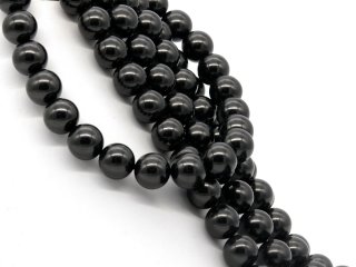 1072/ Shell pearls strand - black, 14 mm - 40,5 cm