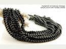 1075/ Shell pearls strand - black, 6 mm - 40 cm