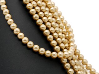 Cordon - Perles de coquillage, beige, 8mm, 40,5cm /1098