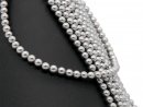 Cordon - Perles de coquillage, gris et argenté,...