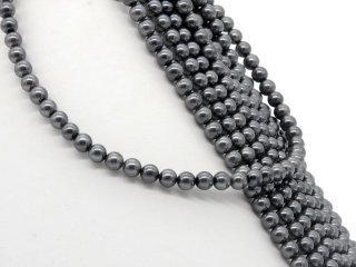 1118/ Shell pearls strand - 6 mm, anthracite - 41 cm