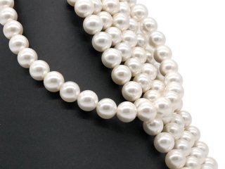 1177/ Shell pearls strand - white, 12 mm - 41 cm