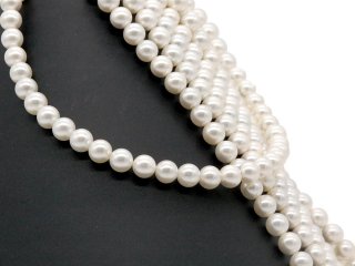 Cordon - Perles de coquillage, blanc, 8mm /1179