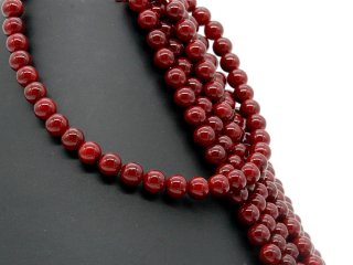 Cordon - Perles de coquillage, rouge, 8mm, 40cm /1189