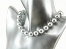 Cordon - Perles de coquillage, gris, 14mm, 40cm /1199