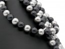 Shell pearls strand - round 14 mm anthracite and silver...