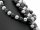Shell pearls strand - round 14 mm anthracite and silver grey, 41 cm /1211
