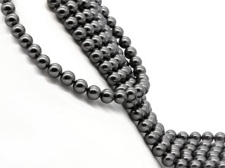 Cordon - Perles de coquillage, 10mm, anthracite /1223