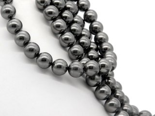 Cordon - Perles de coquillage, 14mm, anthracite /1225