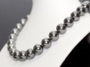1226/ Shell pearls strand - 16 mm, anthracite - 41 cm