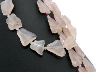 1266/ Rose quartz strand - different shapes - 40 cm