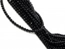 Pierced, faceted, black onyx beads