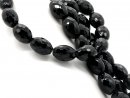 1723/ Onyx strand - faceted olive-shape, 25x17 mm - 40 cm