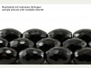 Cordon - Onyx, forme d&acute;olive, facett&eacute; 25x17mm, noir, 40cm /1723