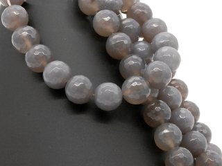 1856/ Agate strand - faceted, gray, 16 mm - 39 cm