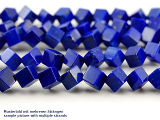 Lapis Strang - Würfel, 6 mm, diagonal gebohrt, blau /2040